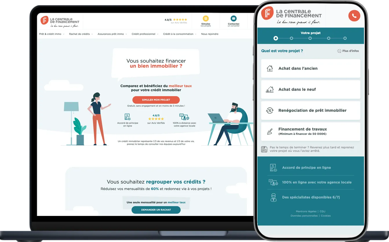 Aperçu du projet Digitalisation du parcours client pour le N°3 du courtage en France