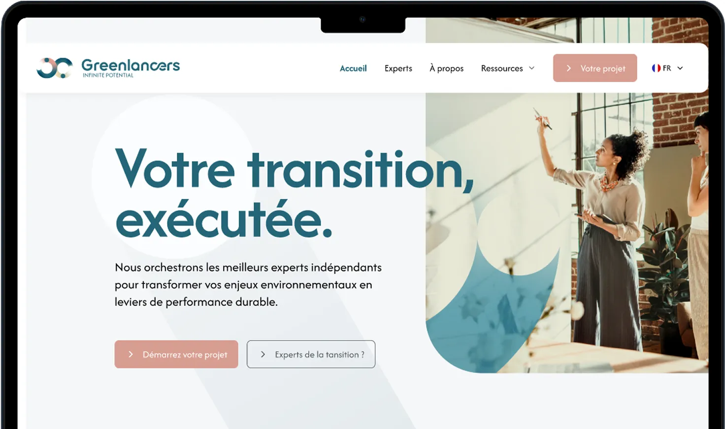 Aperçu du projet Identité de marque et site d'acquisition pour une startup conseil