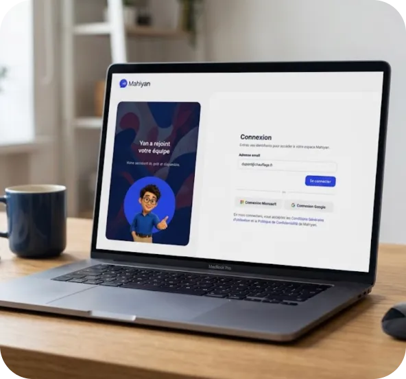 Écran de connexion Mahiyan avec l'assistant Yan