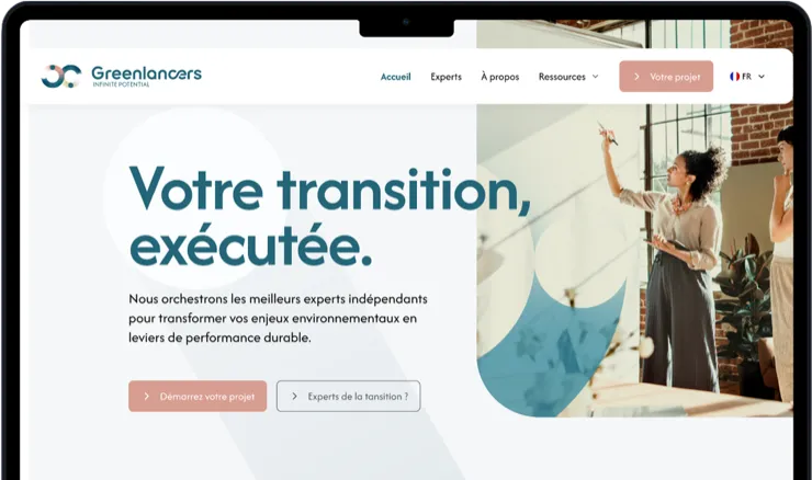 Identité de marque et site d'acquisition pour une startup conseil