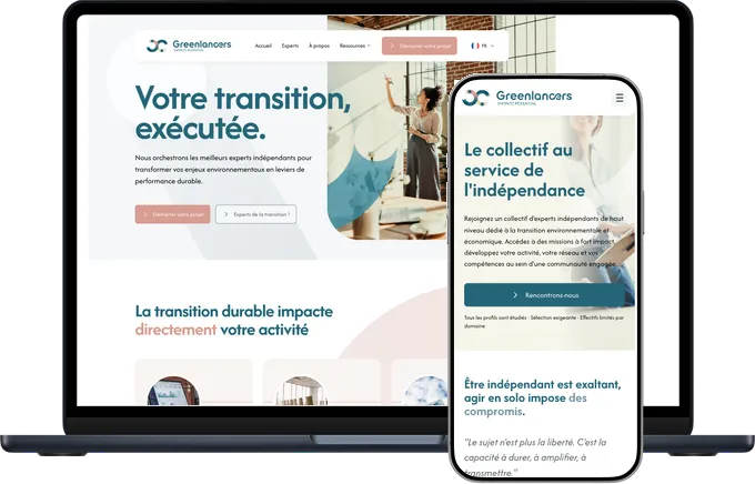 Identité de marque et site d'acquisition pour une startup conseil